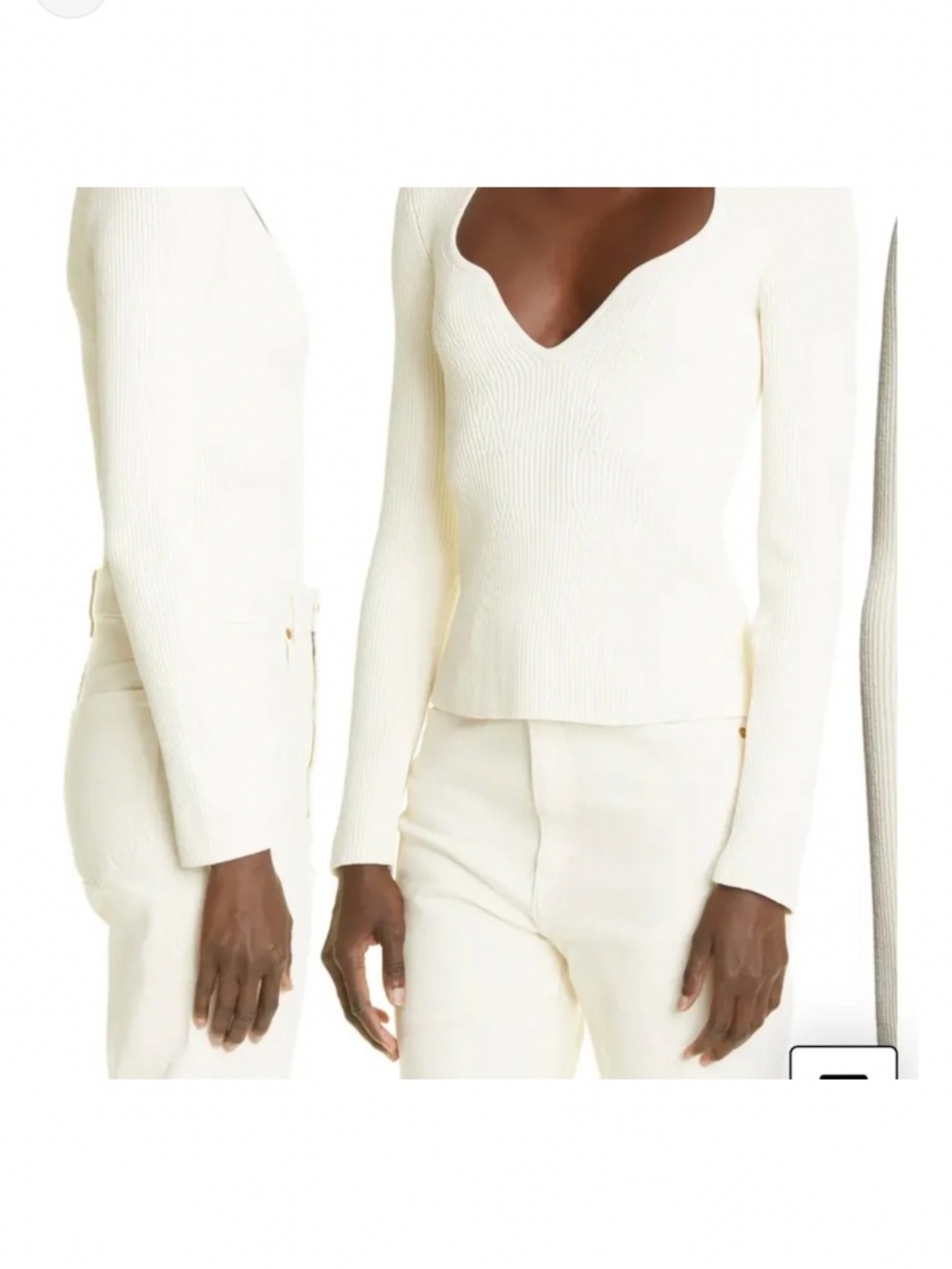 Khaite Ivory ribbed top, size М - Picture 7 of 7